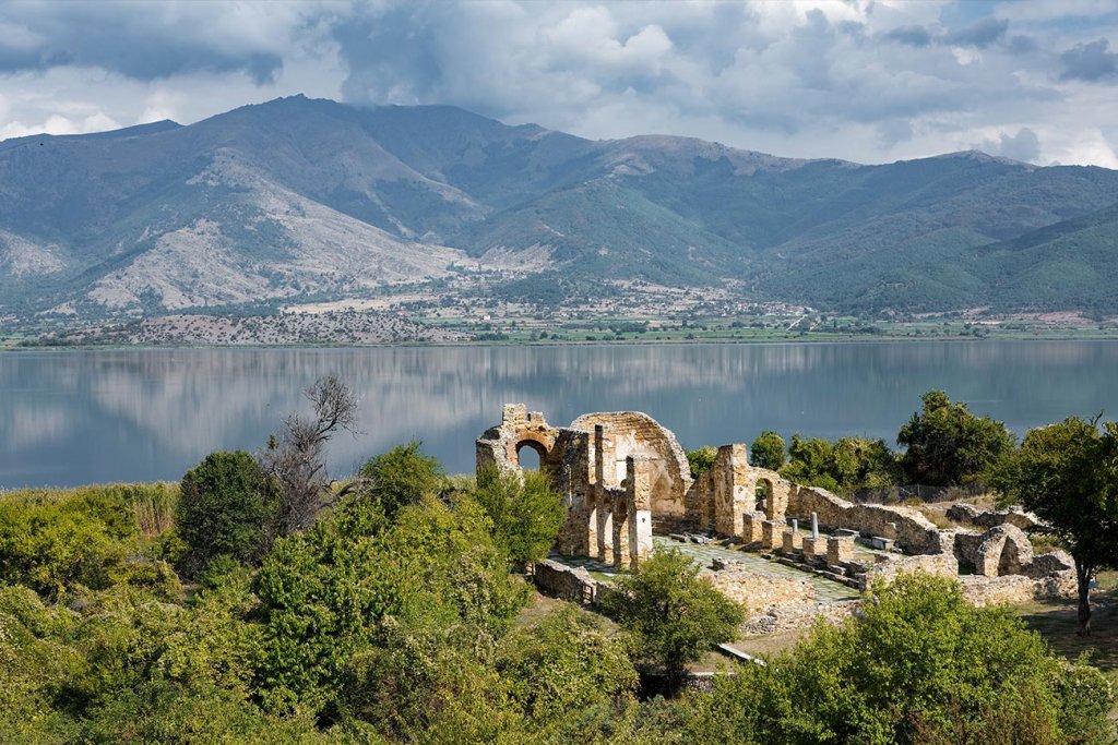 Small Prespa lake. Agios Achillios.