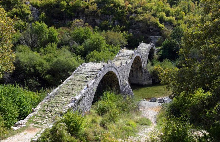 The Kalogeriko Bridge over Voidomatis River in Zagori region