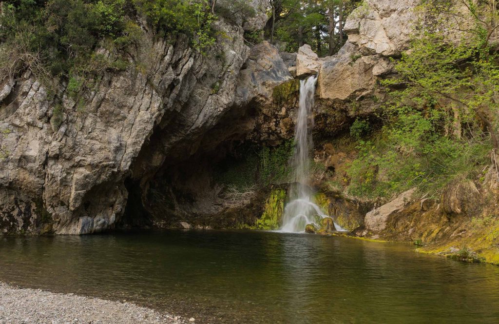 Drymona water fall and pool near the Monastery of St. David, Evia.