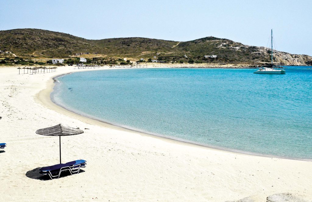 View of Maganari beach, Ios island.