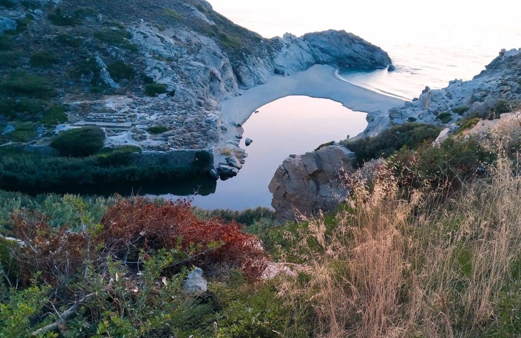 Ruins of he ancient Temple of Artemis at Nas beach, Ikaria