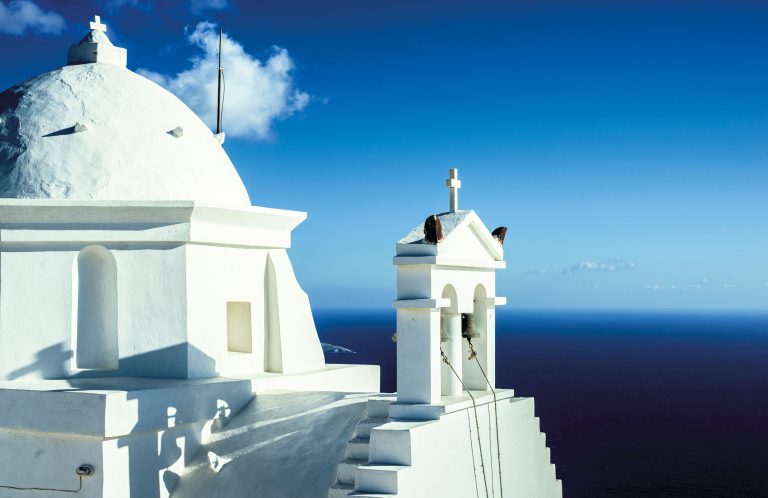 The Chapel of Panagia Kalamiotissa at the top of Kalamos in Anafi
