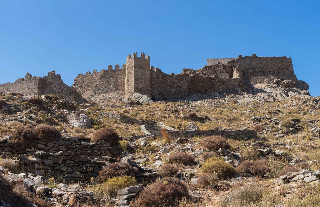 The ancient site of Castello Rosso in Karystos, Evia.