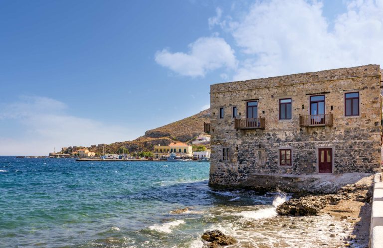The picturesque seaside Agia Marina village in Leros.
