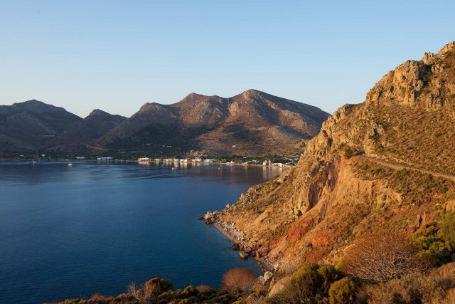 Tilos island with mountain background.