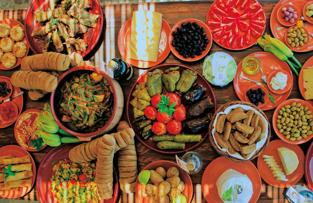 Traditional Cretan meal
