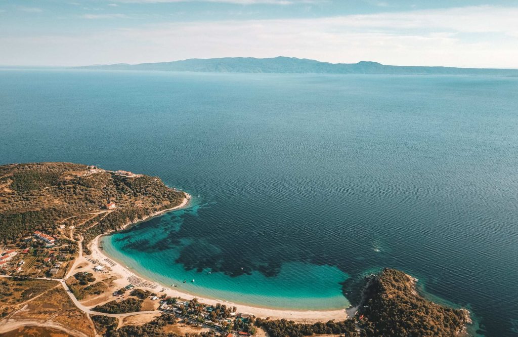 View from Amouliani Island, Halkidiki.