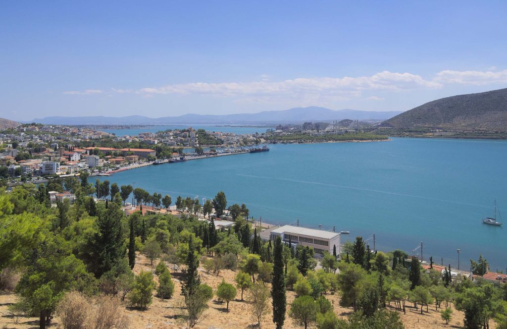 View of Chalkida and Evripos Strait